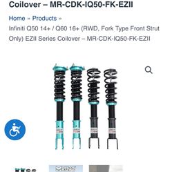 Infiniti Q50 14+ / Q60 16+ (RWD, Fork Type Front Strut Only) EZIl Series Coilover - MR-CDK-IQ50-FK-E