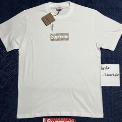 Supreme X Burberry Box logo T-Shirt White Size Medium