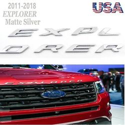 Matte Silver Hood Letter Emblems For 2011 – 2018 Ford Explorer Sport