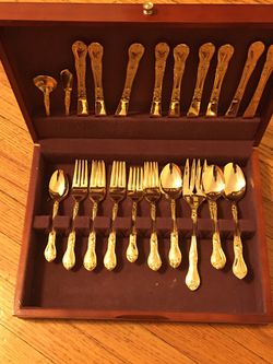 Rogers Gold Japan Knives,Forks and Spoons 42-pc Flatware