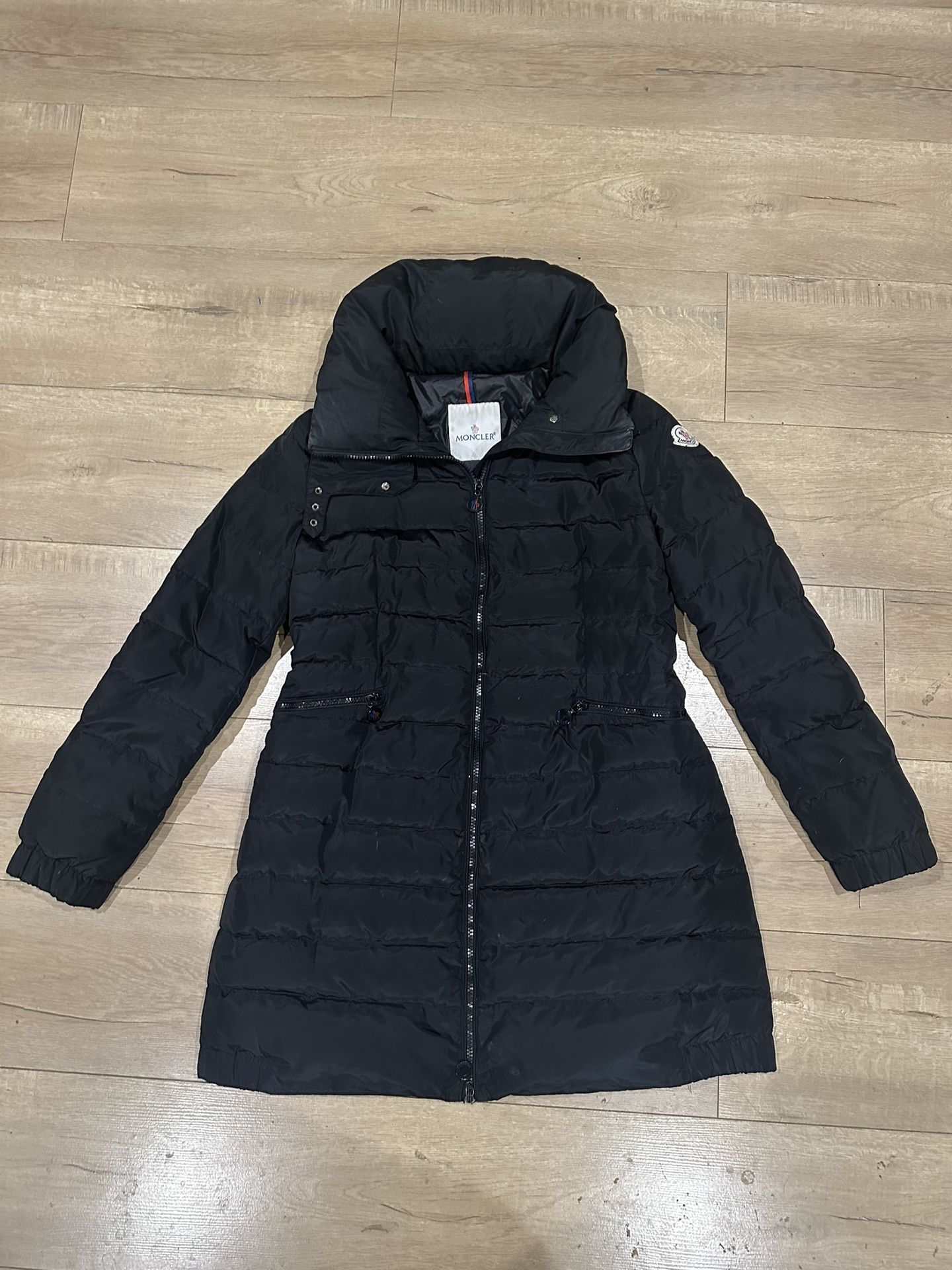 Moncler Flammette Hooded Long Down Coat