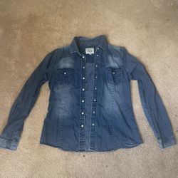 YMI blue denim button up shirt #denim #shirt