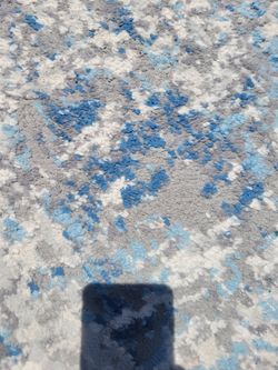 Blue and Gray Abstract Area Rug 7/10