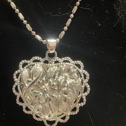 Sterling Silver Heart Pendant With Chain 