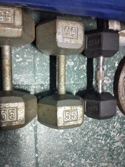 55lb Dumbells And A 25lb