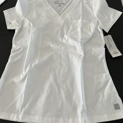 White Scrub Tops With Pocket - Sixe XS