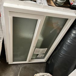 24x36 Slide Window Bathroom Tempered Obscure Glass