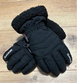 Dakine Alero Kids Small Black Ski Gloves with Fleece Cuff