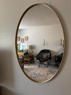 Brightify Brand-Large Brightify Gold Oval Mirror 24x36 Inch