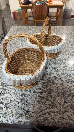 Flower girl baskets, wicker baskets handmade