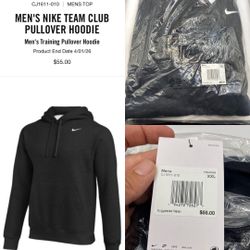 Nike Men's Club Fleece Pullover Hoodie Black XXL CJ1611-010 NWT 