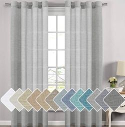 Sheer gray curtains 108”