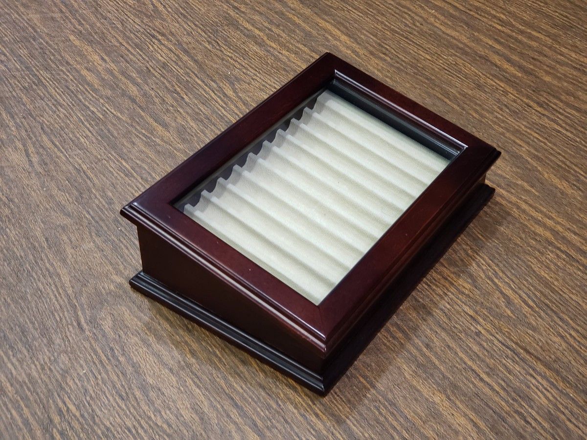 Levenger Solid Wood Dark Cherry Glass casket display box