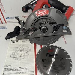 Milwaukee M18 Fuel 6-1/2” Circular Saw. Tool Only. Model #2833-20.