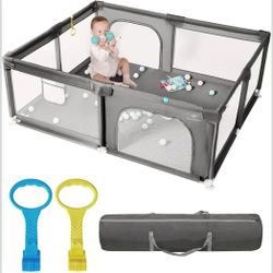 
71" x 59" Extra Large Baby Playpen for Babies and Toddlers, Safe Activity Center with Soft Play Fence, Indoor Safety Yard, Easy to Assemble and Clean