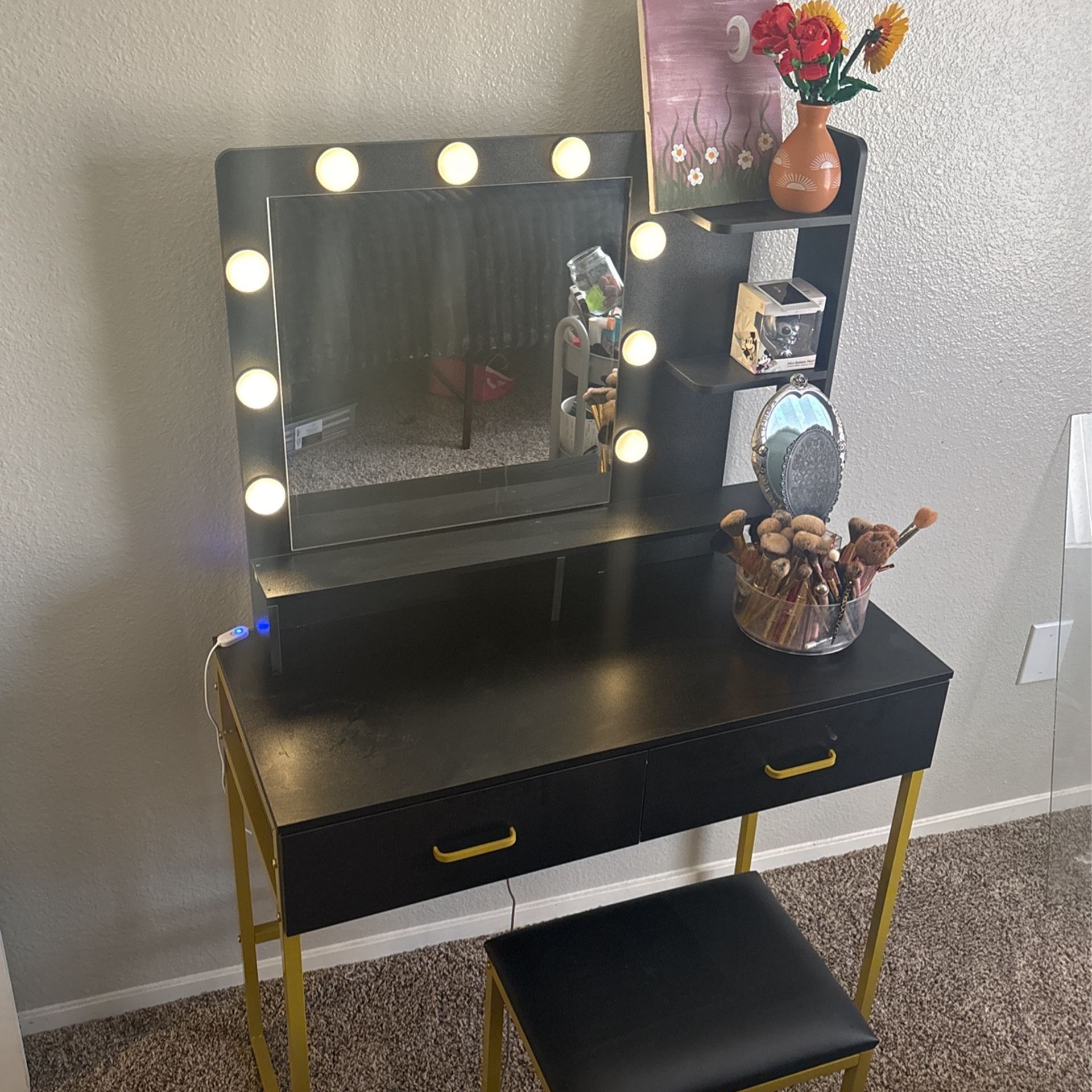 Black And Gold Vanity New Just Built