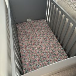 Upholster & Wood Crib W/ New Newton Mattress
