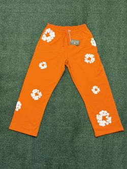 Denim Tears Cotton Wreath Sweatpants Orange (NWT) Medium