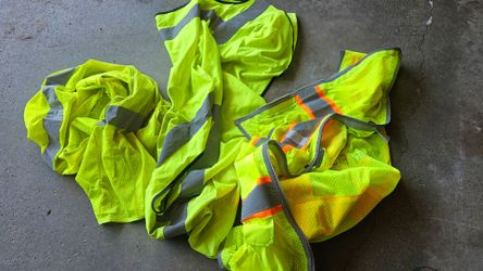 Used (3) High Visibility Hi-Vis Reflective Safety Vest, Firm.