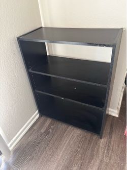 Black 4 Shelf Bookcase Storage Organizer – Modern Wood Shelving Unit