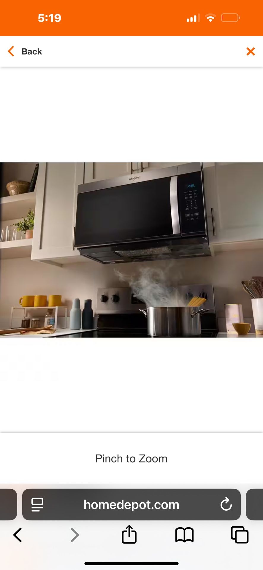 Over-the-range Microwave Whirlpool