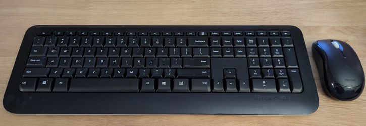 Black Microsoft Wireless Keyboard 800 and Mouse 1000