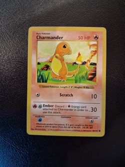 Pokemon Charmander 46/102 1st Edition Shadowless Base Set Vintage TCG Card