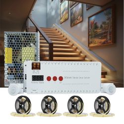 Motion Triggered LED Stair Lights Indoor, 40" Cuttable Motion Sensor COB LED Strip Light Kit with 9 Modes Ideal for Indoor Step Lights(Warm White 3000