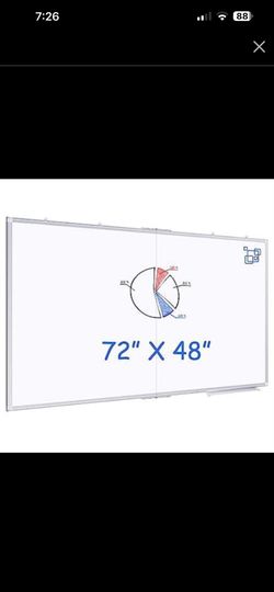 Magnetic White Board Dry Erase Board for Wall，72" x 48" (6ft x 4ft) Wall-Mounted Aluminum Frame