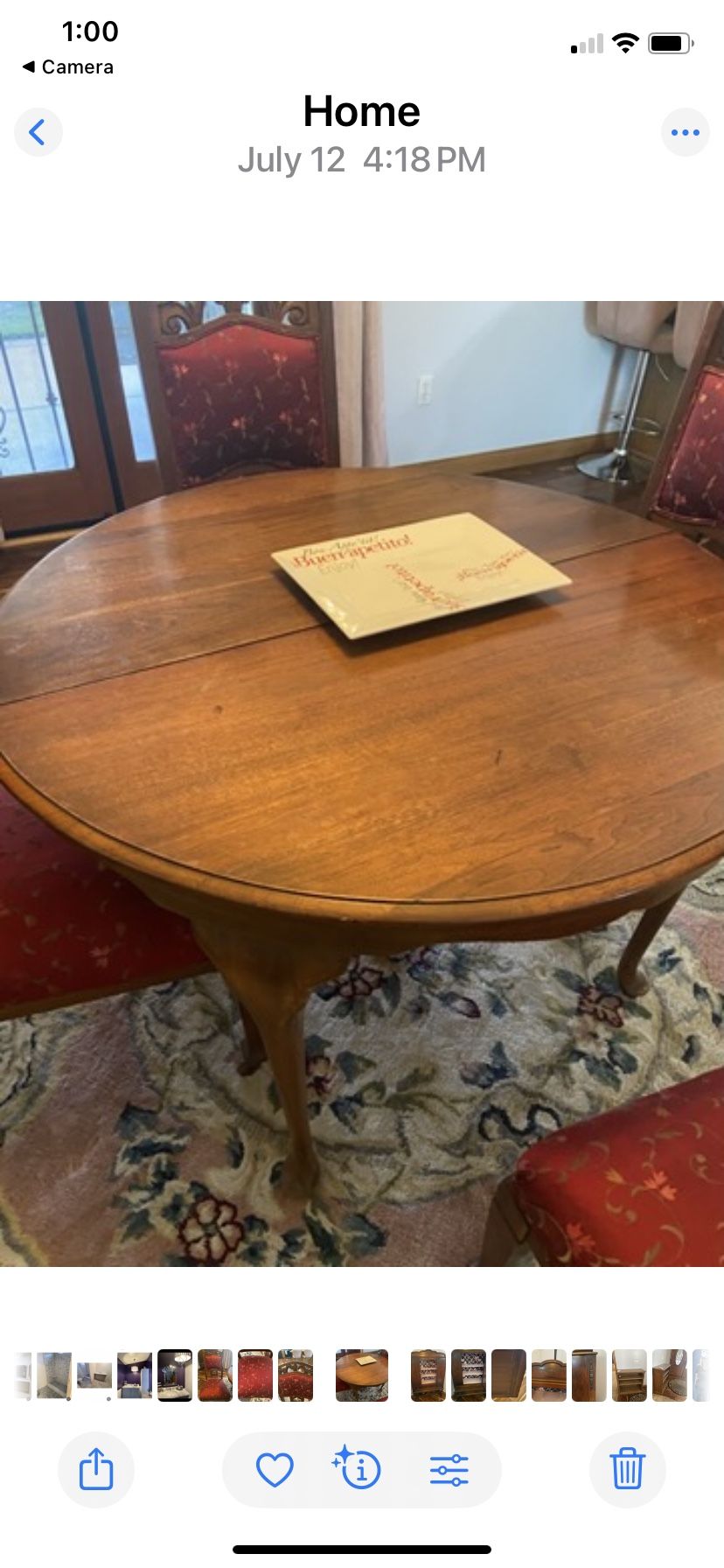 Antique Table With Four Chairs