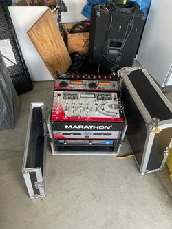 Pyle pro full dj equipment, with a marathon dj case