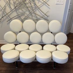 Modern Contemporary Genuine Leather Accent Loveseat - Price Is Firm