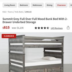 Bunk Bed Used For 1 Year 800 Or Best Offer With Hybrid Full Bed