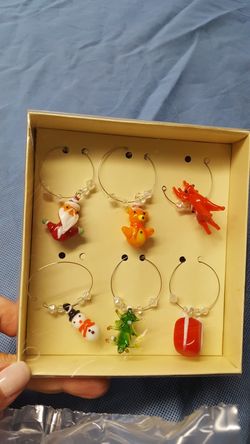 New glass wine charms