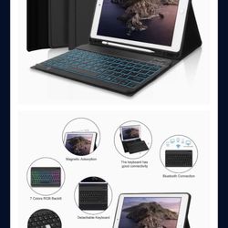 iPad Keyboard Case for New iPad 10.2 8th Generation (2020)/7th Gen (2019)/iPad Air 3/Pro10.5" Slim Protective Smart Cover with Wireless Keyboard&Apple