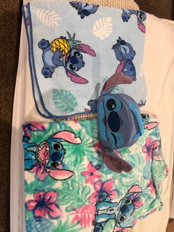 Disney Stitch Blankets and Bag Bundle