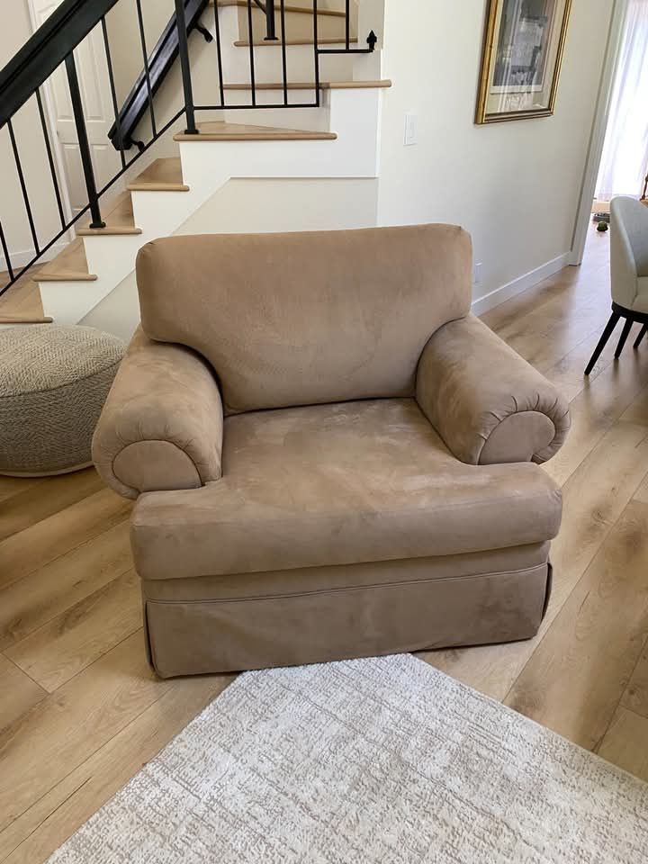 Chair and a half + ottoman for sale