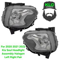 For 2020 2021 2022 Kia Soul Headlight Assembly Halogen Left Right Pair