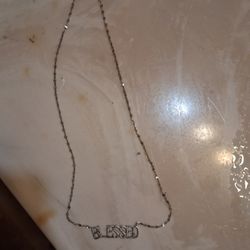 9.25 Silver Blessed Necklace With Crystals. 
