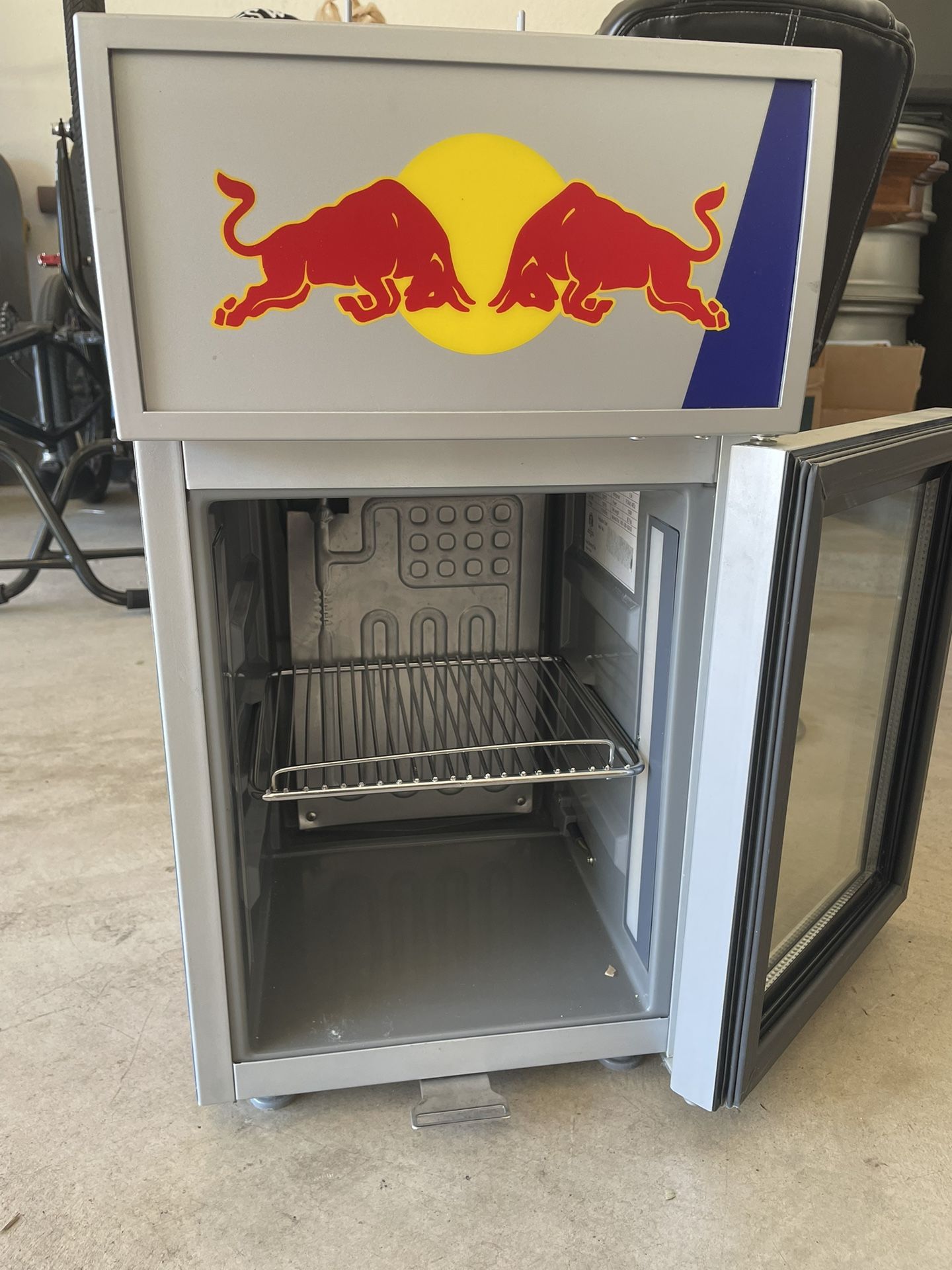 red bull mini fridge