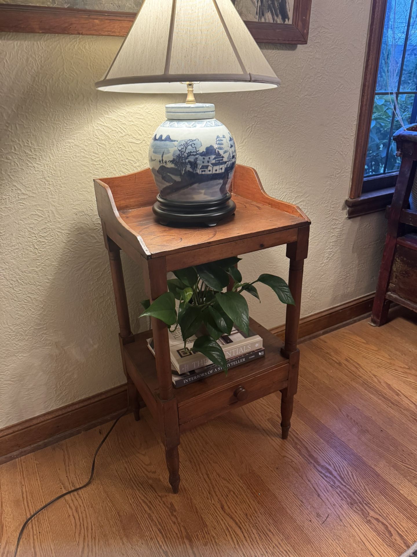 19th Century Early American Side Table with Galleried Top