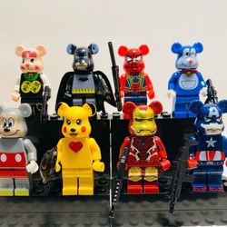 Kaws Bearbrick Minifigures Batman Pikachu| New Custom Compatible LEGO Toys