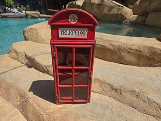 LONDON PHONE STYLE STAND METAL WITH GLASS KEY /JEWELRY HOLDER