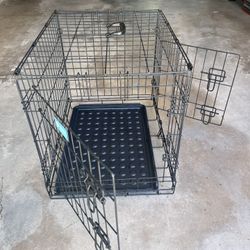 Pet- Dog Carrier/ Kennel, Wired Double Door , AKA Approved. 24x18x 20. Not Original Floor Panel, But It Works.