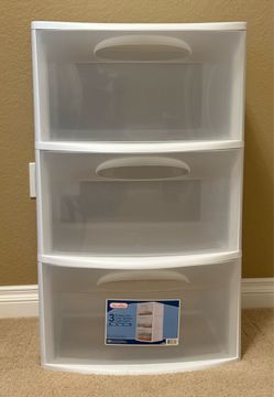 Sterilite 3 Drawer Wide Storage Cart  (No Wheels