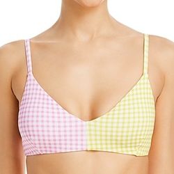 Aqua Colorblocked Bikini Top