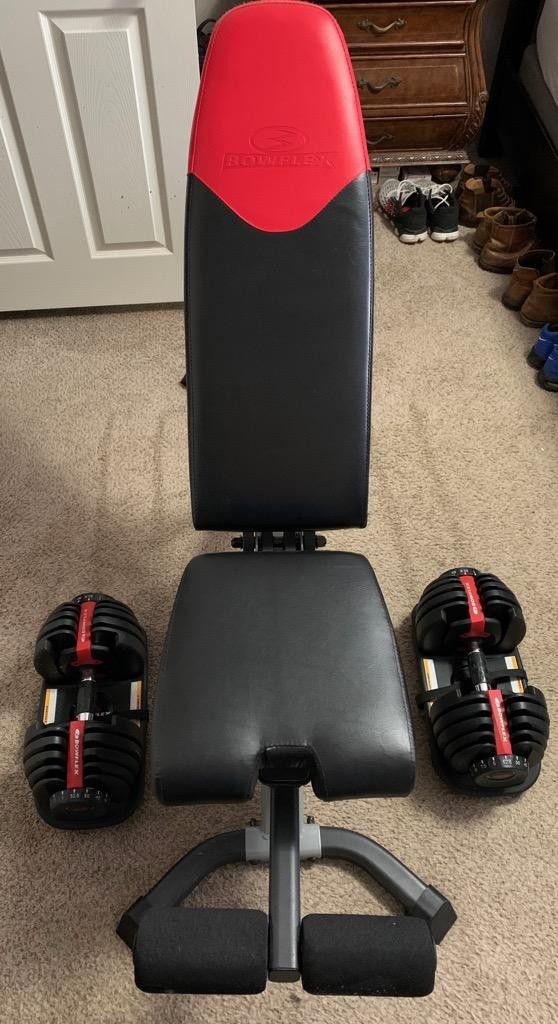 Bowflex bench and weights