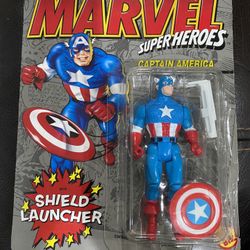 Marvel Super Heroes Captain America W/ Shield Launcher Vintage 1990 Toy Biz