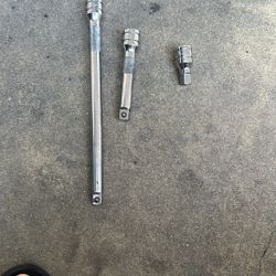 3 Pc 1/2” Drive Snap On Extension Bar Set