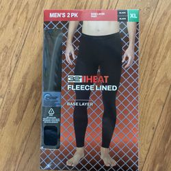 NWT 32 degrees Heat Men’s fleece lined base layer pants 2 pack size XL